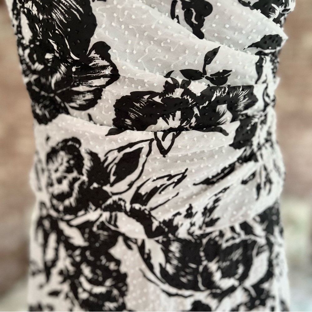 Lillie Rubin Vintage Beaded Strapless White Black Floral Evening Dress 10 Glam - Picture 4 of 16